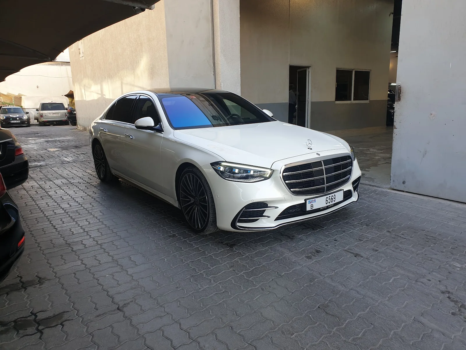 White Mercedes-Benz S-Class at VIP German Auto Repairing