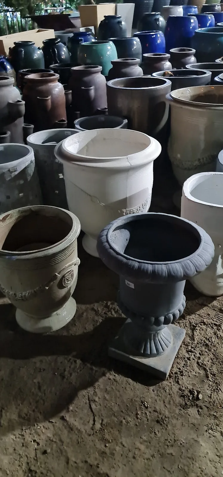 Glazed ceramic garden pots and urns