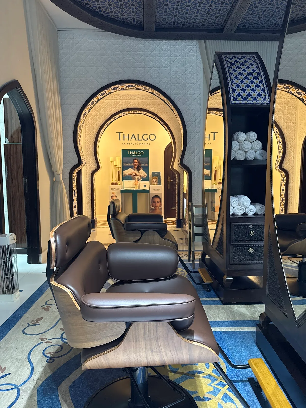 Moorish arched styling stations inside Alf Lielah Wa Lielah Beauty Center